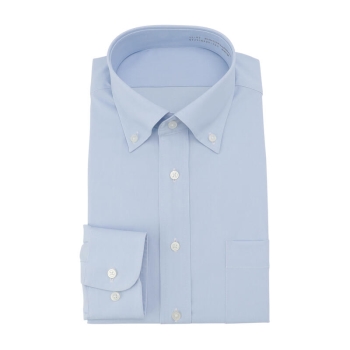 サスビズ　全方向ストレッチシャツ　青ボタンダウン（レギュラーシルエット）