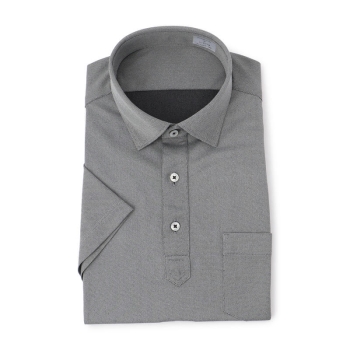 【４１cmのみ】サスビズ　すごい楽チンポロシャツ　半袖　黒ワイド（レギュラーシルエット）