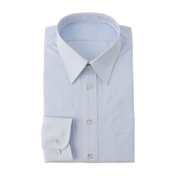 サスビズ　清潔マルチストレッチシャツ　青ストライプレギュラー（レギュラーシルエット）