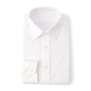 サスビズ　なめらかプレミアムシャツ　白ワイド（レギュラーシルエット）