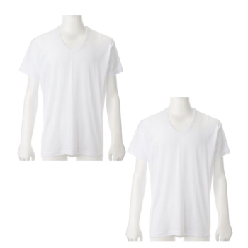 ＲＵＳＨ ＭＯＲＥ　フライス　半袖Ｕ首シャツ　２枚組