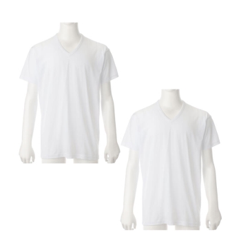 ＲＵＳＨ ＭＯＲＥ　天竺　半袖Ｖ首シャツ　２枚組