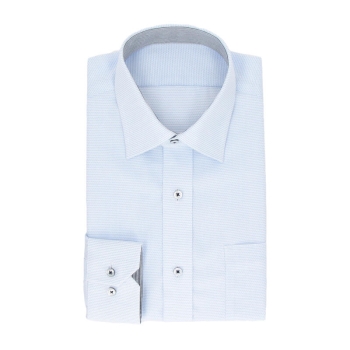 サスビズ　超形態安定シャツプラス　青ワイド（レギュラーシルエット）