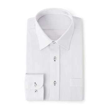 サスビズ　すごい楽チンドレスシャツ　灰ワイド（レギュラーシルエット）