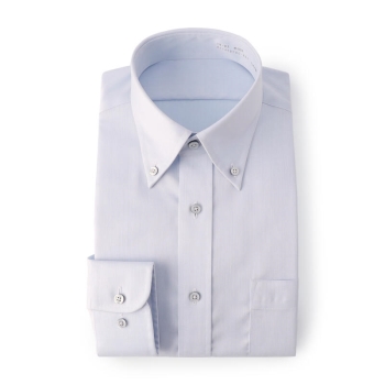 サスビズ　なめらかプレミアムシャツ　青ボダンダウン（レギュラーシルエット）