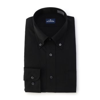 ＲＵＳＨ　ＭＯＲＥ１　形態安定ドレスシャツ　黒ボタンダウン　（レギュラーシルエット）