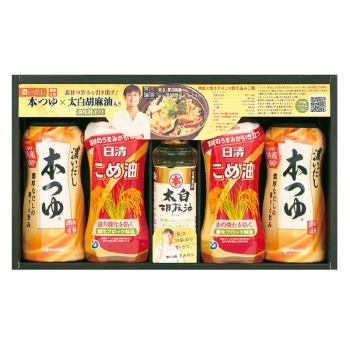 キッコーマン・日清オイリオ　濃いだし本つゆ＆こめ油ギフト　ＫＧＫ－３０Ｐ