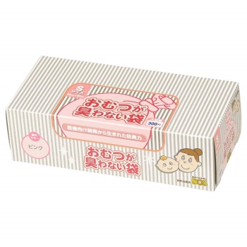 おむつが臭わない袋ＢＯＳ　ベビー用　Ｓ　３００枚　ピンク