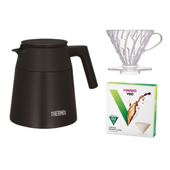 サーモス・ＨＡＲＩＯ　コーヒー用品セット　ブラック　ハッピーバッグ