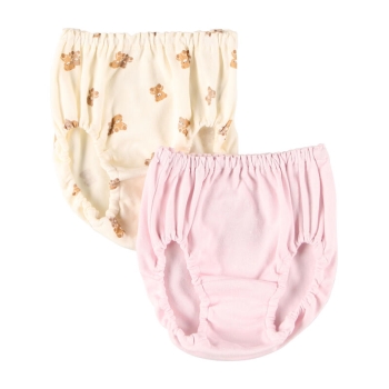 トドラー女児　親子くま柄ショーツ２枚組