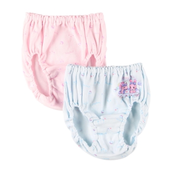 トドラー女児　キラキラユニコーン柄ショーツ２枚組