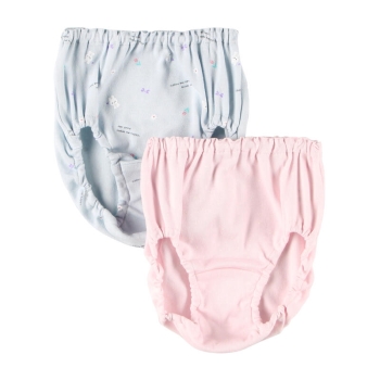 トドラー女児　フラワーうさぎ柄ショーツ２枚組