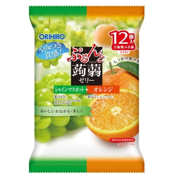 ぷるんと蒟蒻ゼリー　パウチ　シャインマスカット＋オレンジ