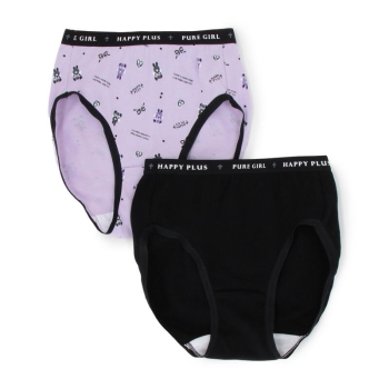 女児　カジュアルロゴ柄アウトゴムタイプショーツ　２枚組