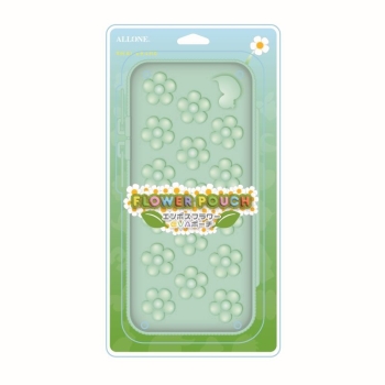 Ｓｗｉｔｃｈ用ＥＶＡポーチ　エンボスフラワーシリーズ　ミント