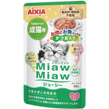 ＭｉａｗＭｉａｗジューシー　お肉とお魚ミックス　かつお入り６０ｇ