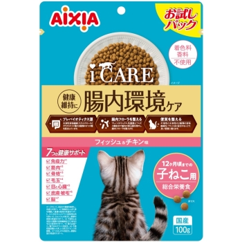 ｉ　ＣＡＲＥ　キャットドライ　子ねこ用　フィッシュ＆チキン味１００ｇ