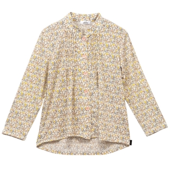 斜め釦ホールピンタックブラウス