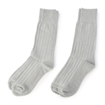 【シェルグレー２５－２７ｃｍのみ】ボディクーラー×シーブリーズ　リブクルーソックス　２足組
