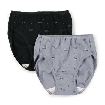 女児　モノトーンロゴ柄ショーツ２枚組