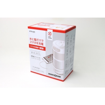 ＳＴＡＹＥＲ　水と塩だけで繰り返しスマホを充電　マグネ充電器