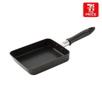 セブン・ザ・プライス　こびりつきにくい　ガス火専用　玉子焼き器１３×１８ｃｍ　ブラック