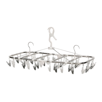 丈夫で壊れにくいステンレス角ハンガー　４２ピンチ