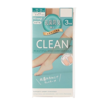 抗菌防臭ひざ下丈ショートストッキング　３足組