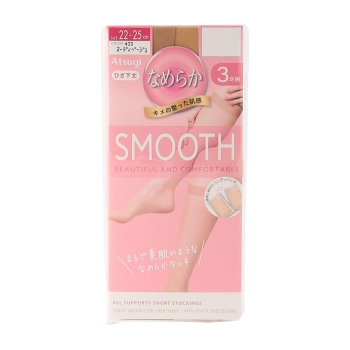 なめらかひざ下丈ショートストッキング　３足組