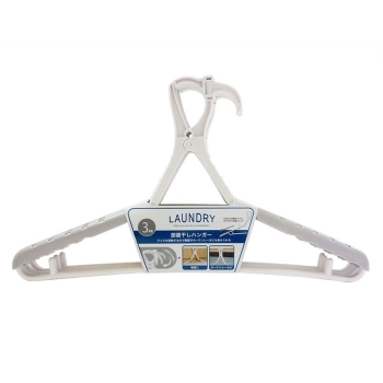 ＣＬ部屋干しハンガー３本組　ホワイト＆グレー