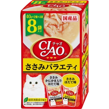 ＣＩＡＯパウチ８袋入り　ささみバラエティ４０ｇ×８袋