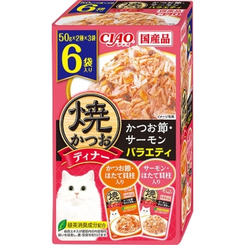 焼かつおディナー　６袋入り　かつお節・サーモンバラエティ５０ｇ×６