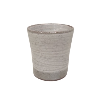 美濃焼　長グイ呑　白唐津刷毛