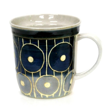 波佐見焼　軽量キーポマグ　ツートン　青