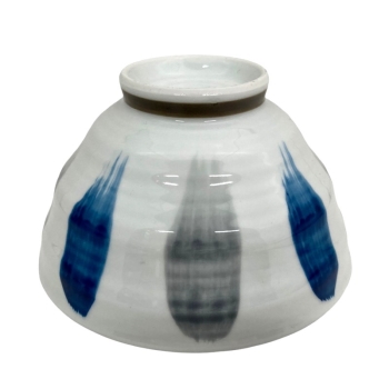 軽量特大飯碗　青灰刷毛