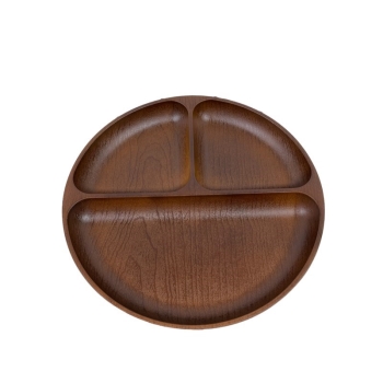 丸ランチプレート　全面抗菌木目ＧＹ