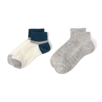 オールシーズンボディクーラー　切替ショート丈ソックス　２足組／セブンプレミアムライフスタイル