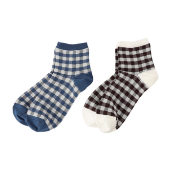 【ブラックのみ】ボディクーラー　ギンガムチェック柄ショート丈　２足組/セブンプレミアムライフスタイル