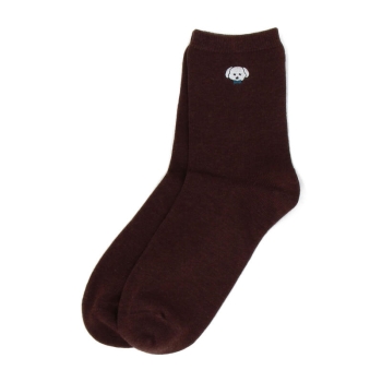 ボディヒーター　犬ワンポイント刺繍クルーソックス/セブンプレミアムライフスタイル