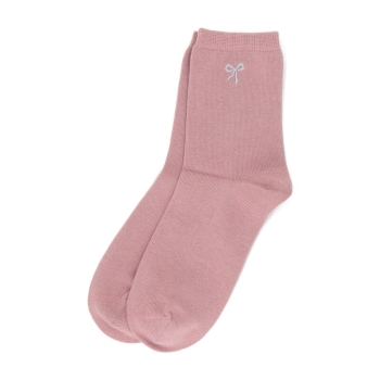 ボディヒーター　リボン刺繍　クルーソックス/セブンプレミアムライフスタイル