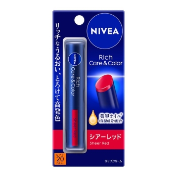 花王　ニベア　リッチケア＆カラーリップ　シアーレッド