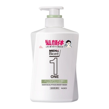 花王メンズビオレＯＮＥオールインワン全身洗浄料爽やかなハーバルグリーンの香り本体