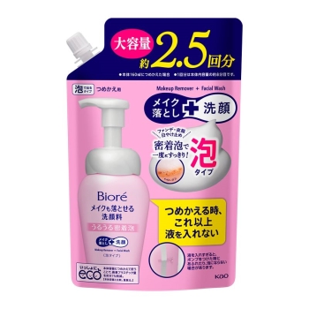 花王　ビオレ　メイクも落とせる洗顔料　うるうる密着泡　つめかえ用　大容量　３３０ｍｌ