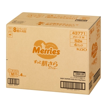 花王　メリーズ　エアスルー　テープ　Ｍサイズ　２０８枚