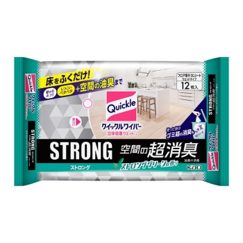 花王　クイックルワイパー　立体吸着ウエットシート　ストロング　空間の超消臭　１２枚入