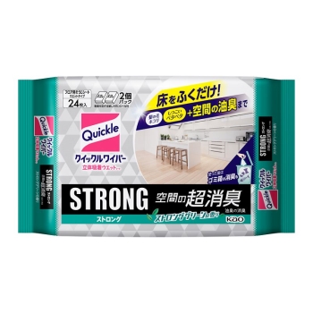 花王　クイックルワイパー　立体吸着ウエットシート　ストロング　空間の超消臭　２４枚入