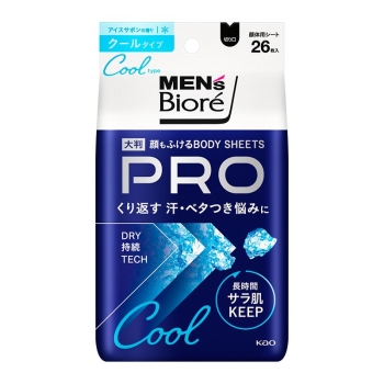 花王　メンズビオレ　顔もふけるボディシートＰＲＯ　クールタイプ　アイスサボンの香り