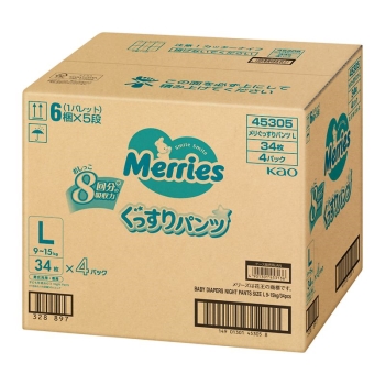 花王　メリーズ　ぐっすりパンツ　Ｌサイズ　１３６枚