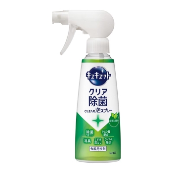 花王　キュキュット　クリア除菌ＣＬＥＡＲ泡スプレー　緑茶の香り　本体　２８０ｍｌ