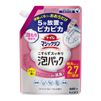 花王　トイレマジックリン　こすらずスッキリ泡パック　ホワイトフローラルの香り　つめかえ用　６６０ｍｌ